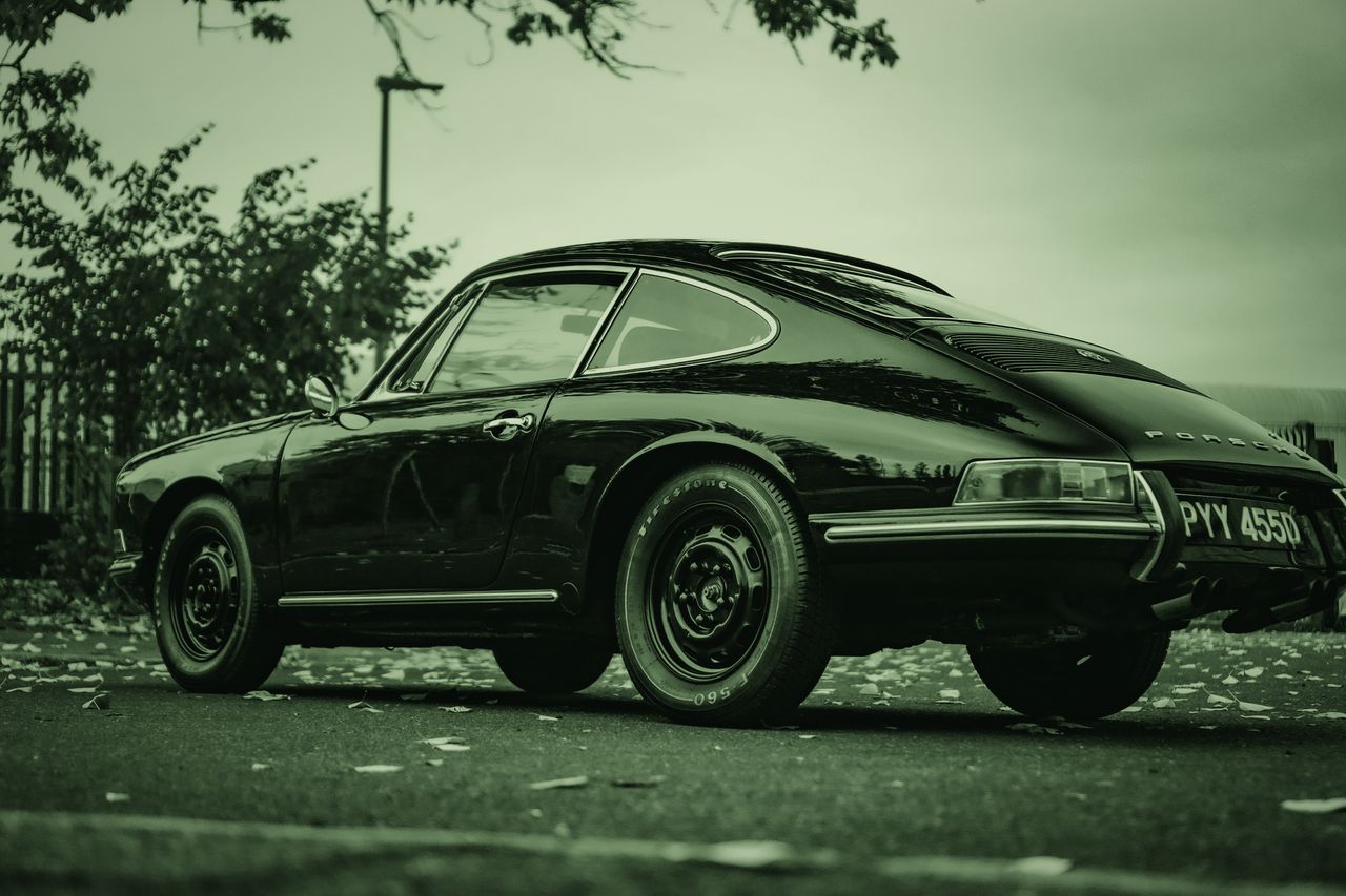 Black Porsche 912 prepared for long-term storage
